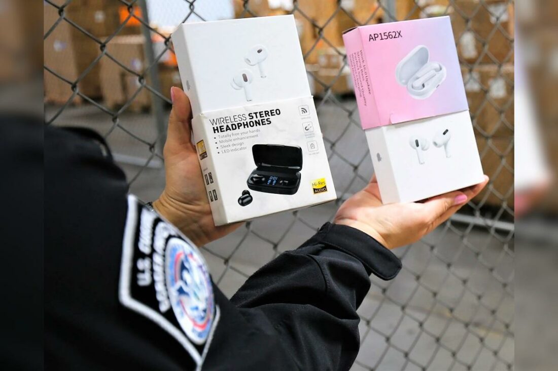 Fake AirPods Pros confiscated by the U.S. Customs and Border Protection in 2023 (From: U.S. Customs and Border Protection)