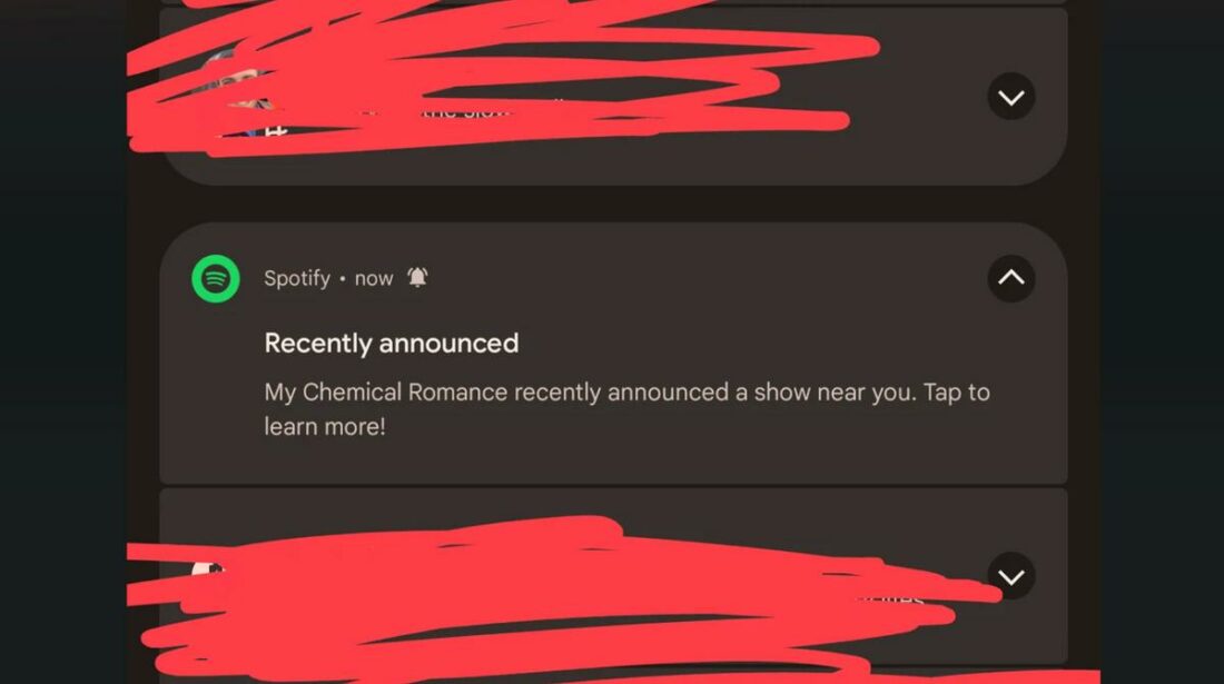 The Spotify notification that started it all. (From: Reddit)