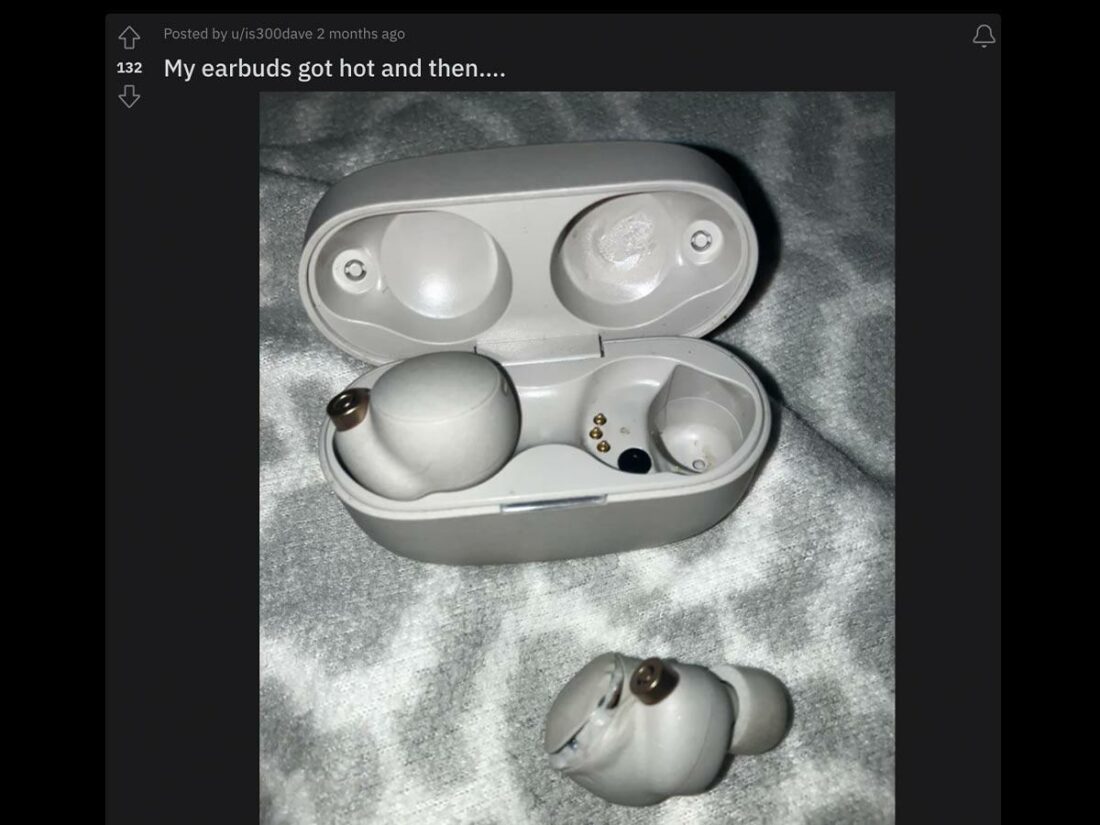 The original post, showing the exploded earbuds. (From: Reddit)