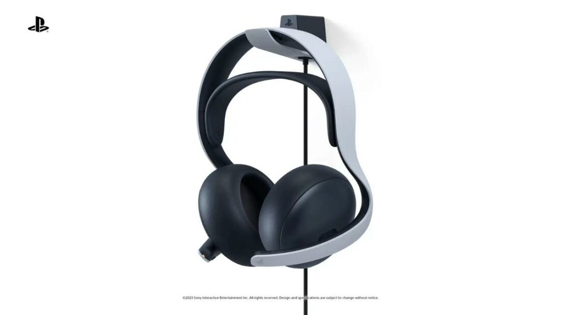 The headset comes with a hanger that not only keeps the headset but also charges them. (From: Sony)