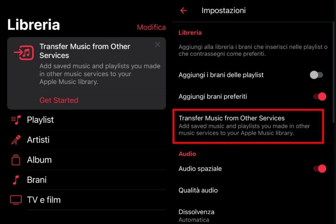 The new feature notification showing up in both the user's Apple Music Library tab and Settings. (From: Reddit)