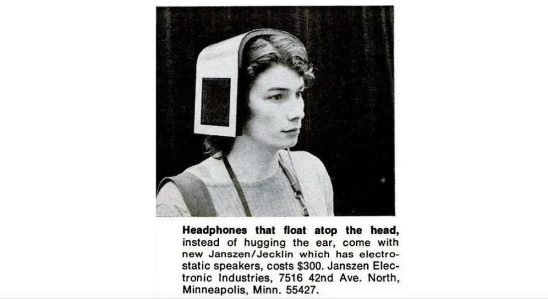 One of the original news clips about the Jecklin Floats headphones. (From: John Kannenberg/Sound Beyond Music)