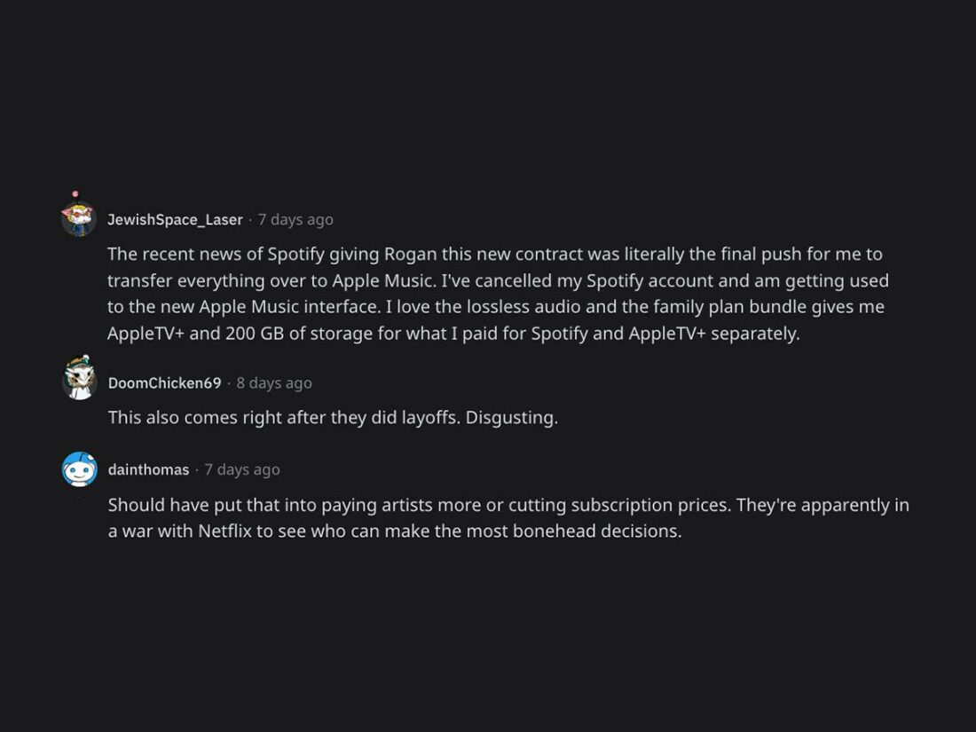 People sharing the same frustrations with Spotify's recent move.