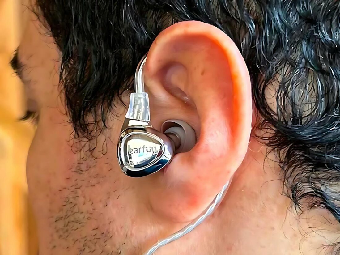 The earbuds couldn't seem to be placed in the ear canal deep enough suggesting a wrong ear tip size. (From: Tom's Guide)