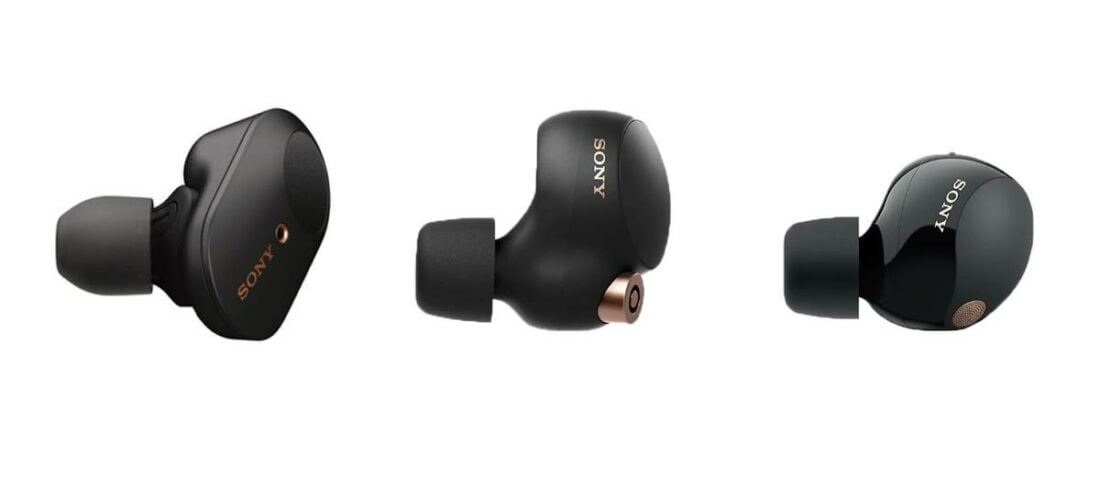 From left to right: The Sony WF-1000XM3, WF-1000XM4, and WF-1000XM5 earbuds. (From: Amazon)