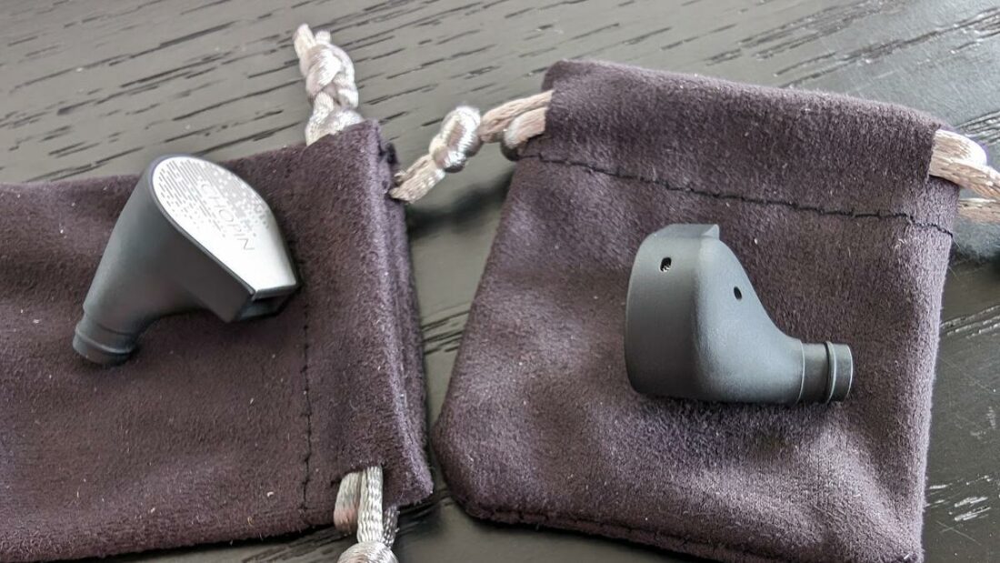 Each IEM has their own velvet pouch to travel in comfort! (From: Eric D. Hieger, Psy.D.)