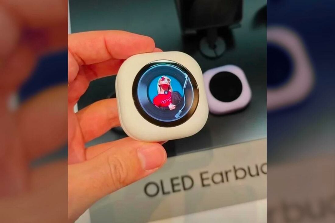 Holding the Galaxy Buds case with screen display (From: Reddit/Individual_Ear8852)