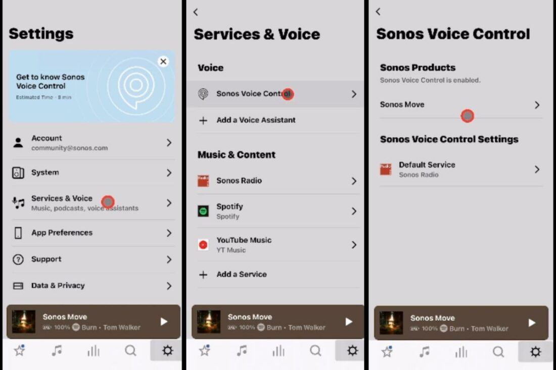 How to enable Sonos Voice Control on Spotify. (From: Sonos)