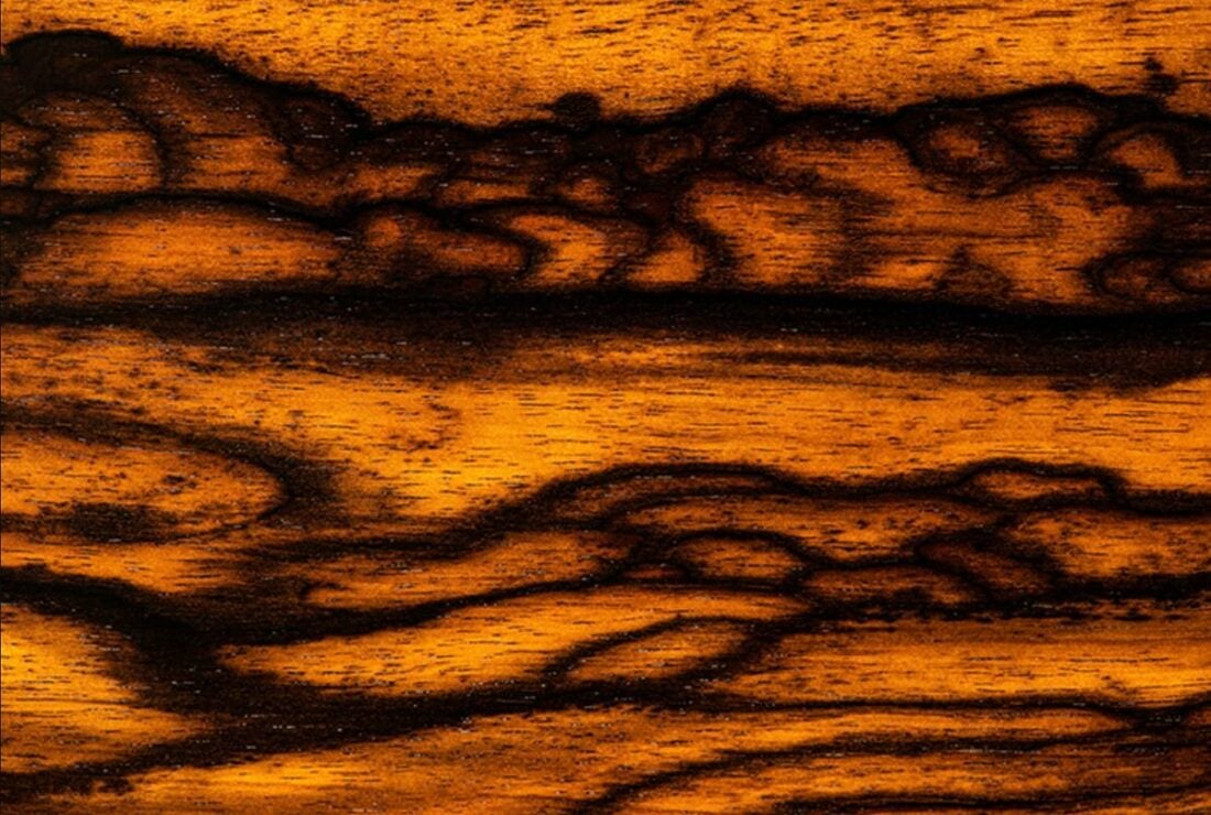Close look at the markings of a kurogaki wood. (From: Audio-Technica)