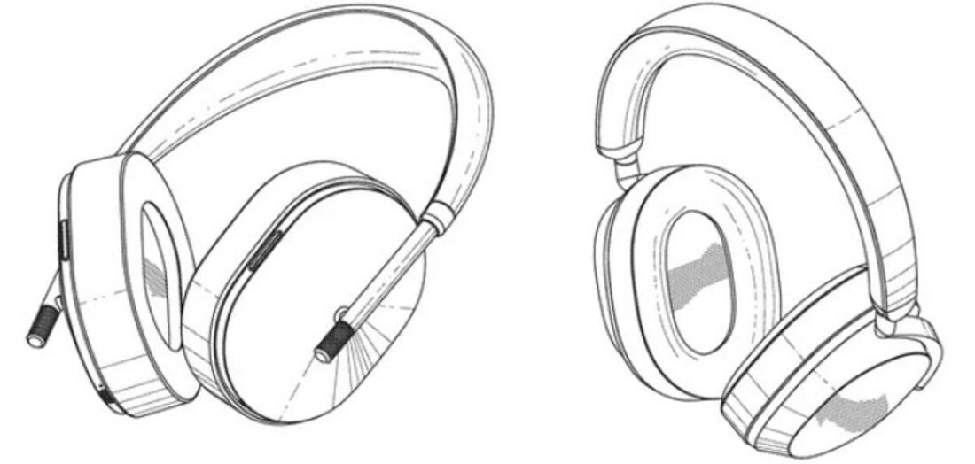 Old (left) and new (right) Sonos headphones schematics. (From: US Patent and Trademark Office)