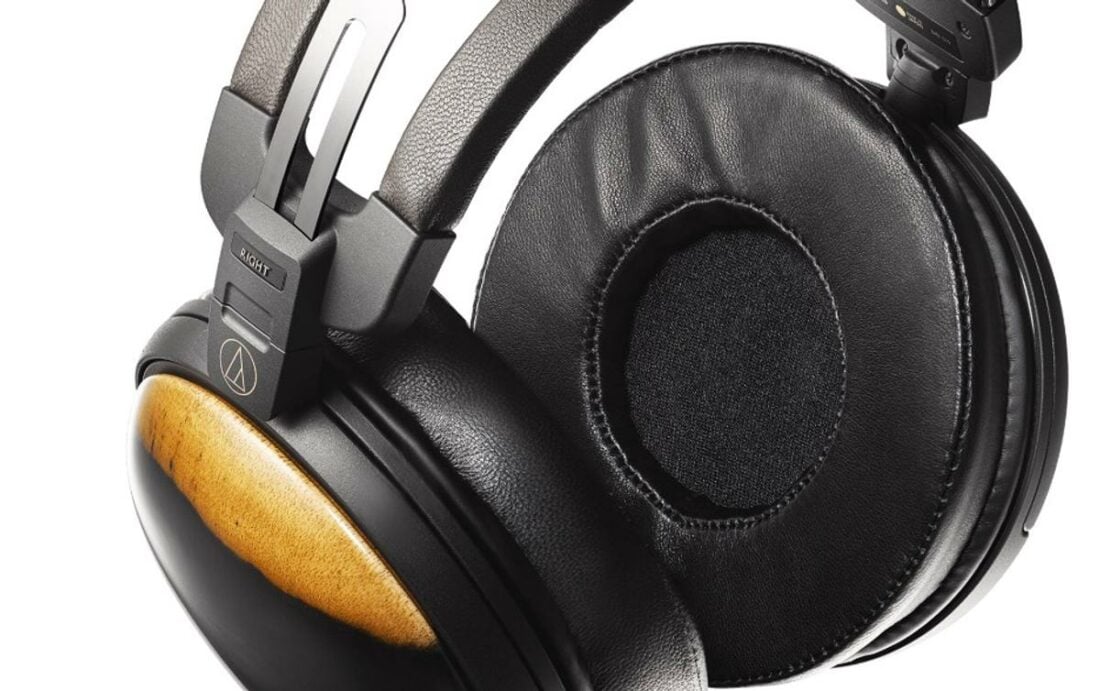 The ATH-AWKG headphones' headband and ear pads are made with durable and smooth sheepskin. (From: Audio-Technica)