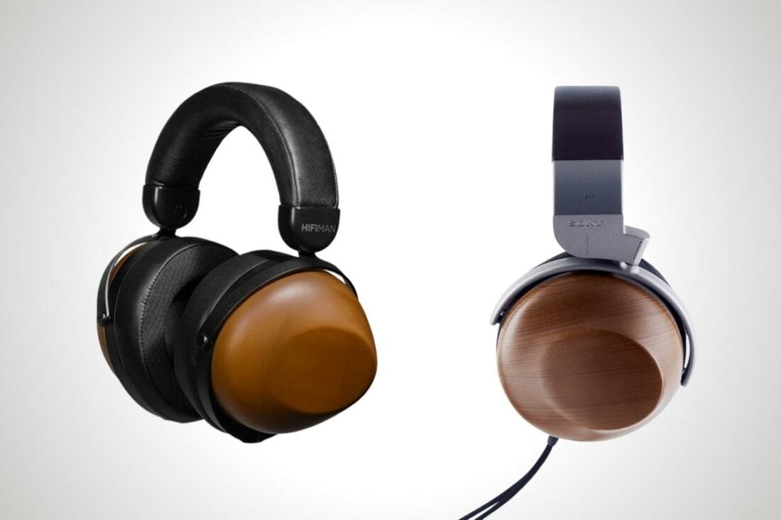 The HiFiMan HE-R10P (left) and the Sony MDR R10 headphones (right)