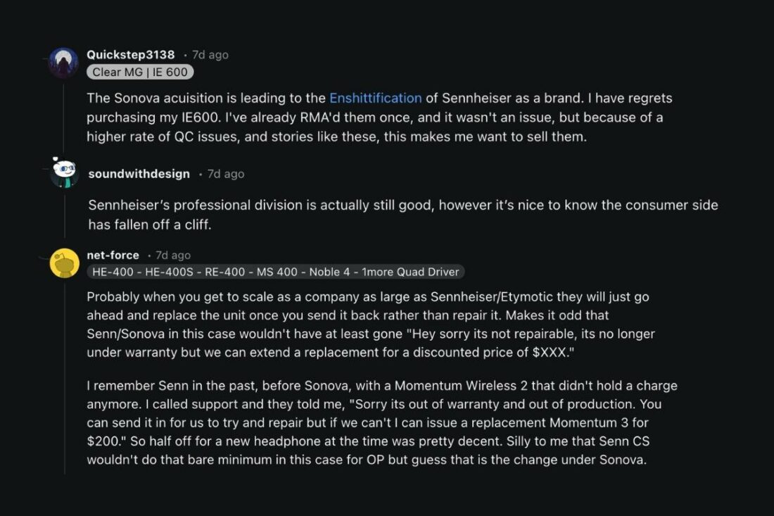 People speculating how Sonova's acquisition has affected the brand's customer service. (From: Reddit)