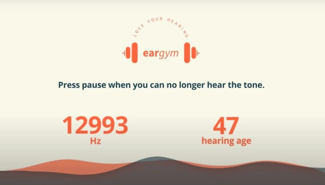 Sample of the 30-second hearing age test result. (From: eargym)