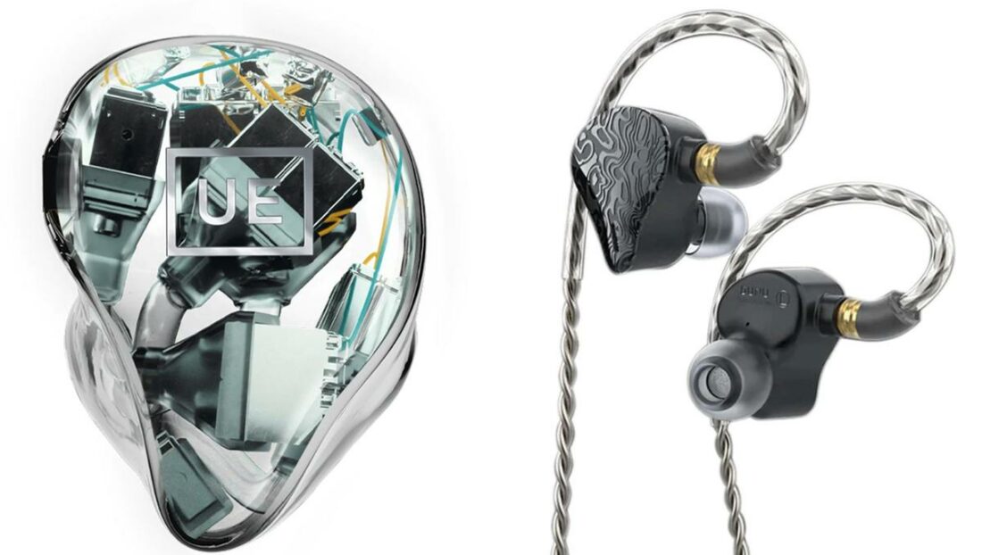 The UE Premiere (left) and DUNU VULKAN DK-X6 (right) IEMs. (From: Ultimate Ears and Linsoul)