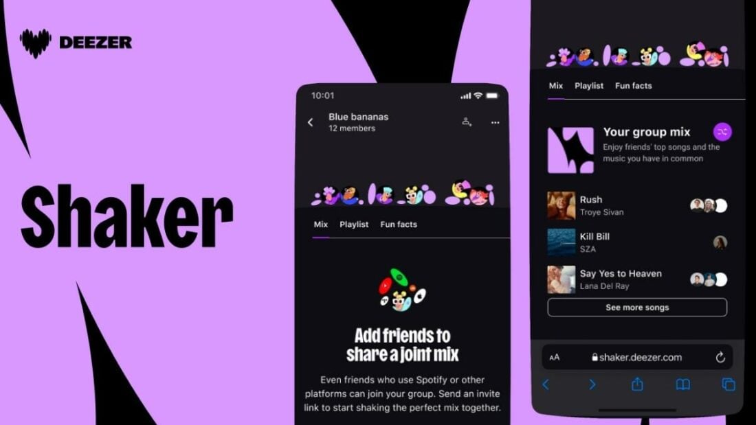 Deezer's Shaker allows a cross-platform collaborative playlist. (From Deezer)
