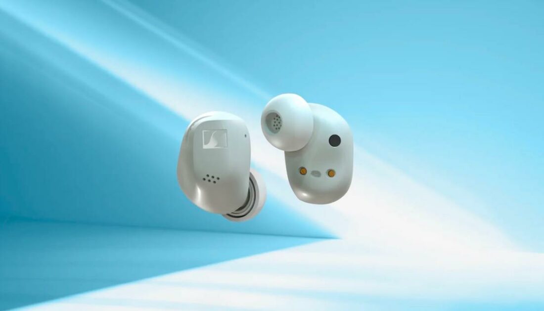 A close look at the ACCENTUM True Wireless earbuds. (From: Sennheiser)